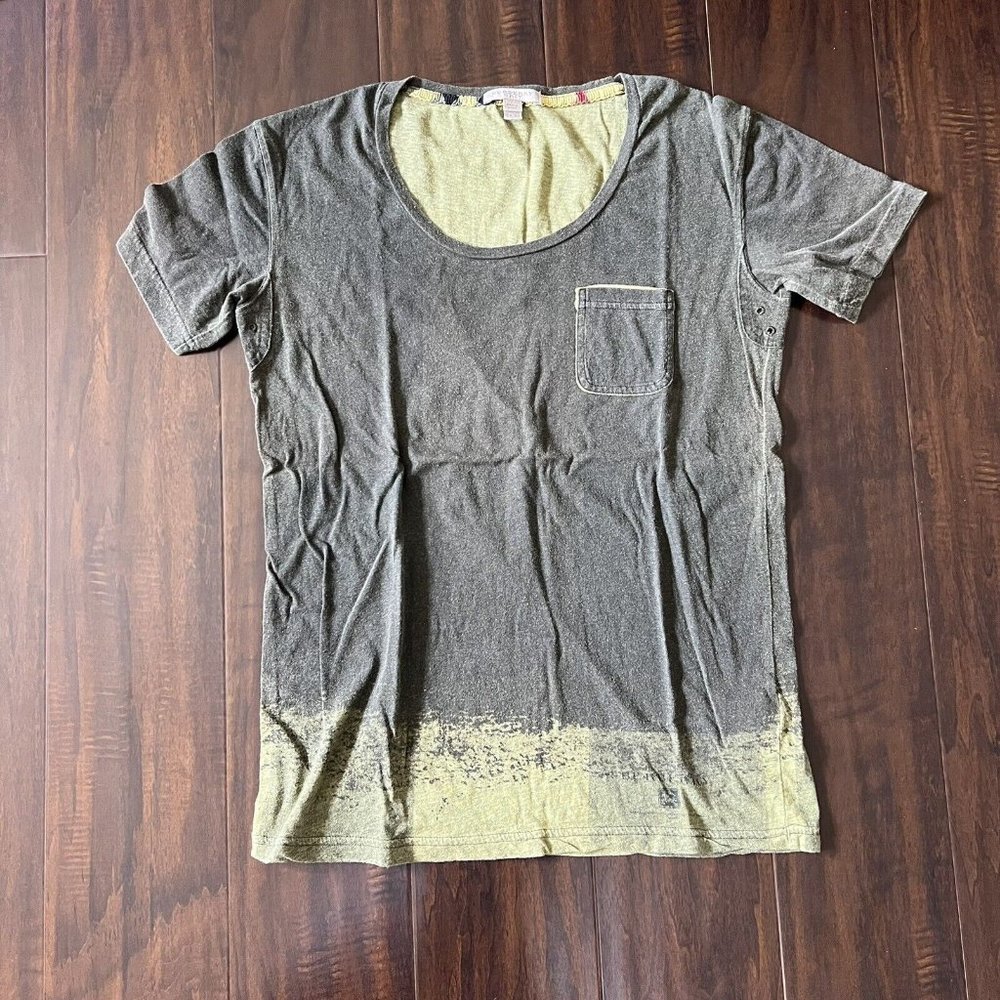 Burberry brit womens XS short sleeve yellow-green(Khaki)T-Shirt